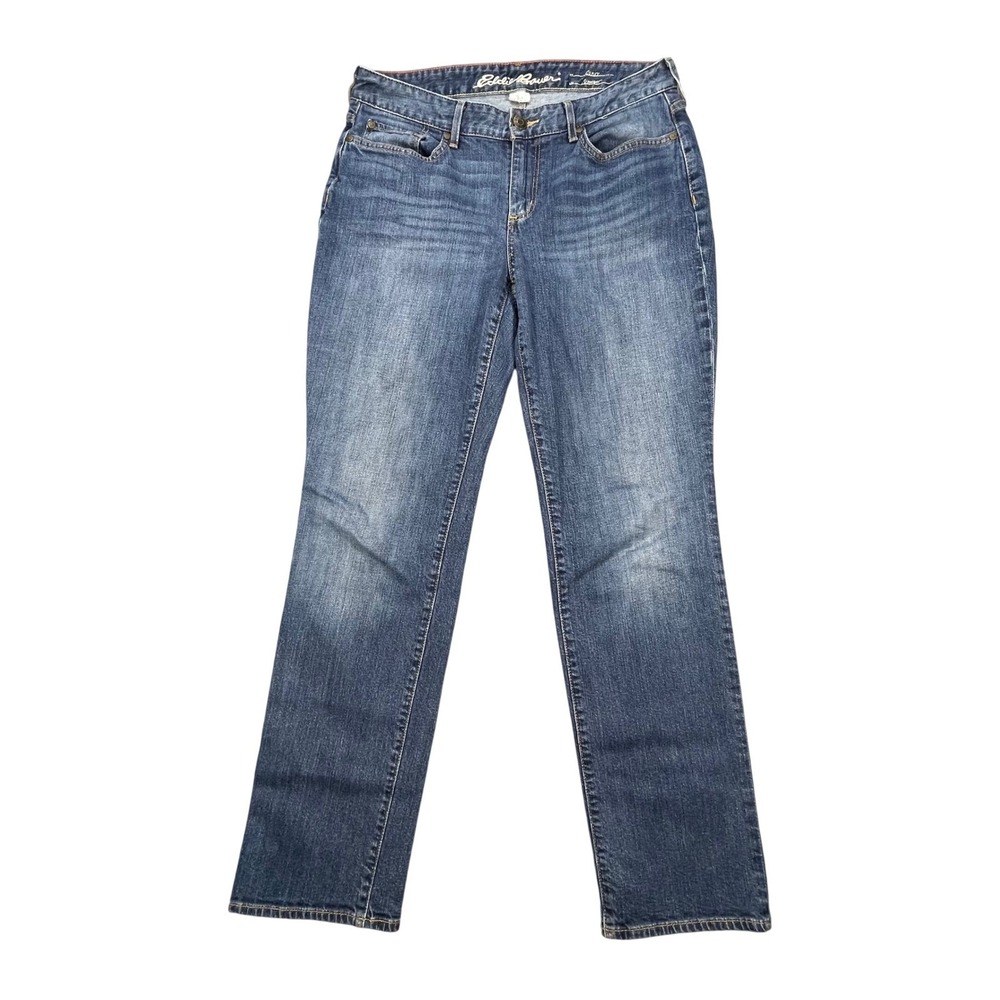 Eddie Bauer Blue Curvy Fit Straight Leg Denim Jeans Womens 10